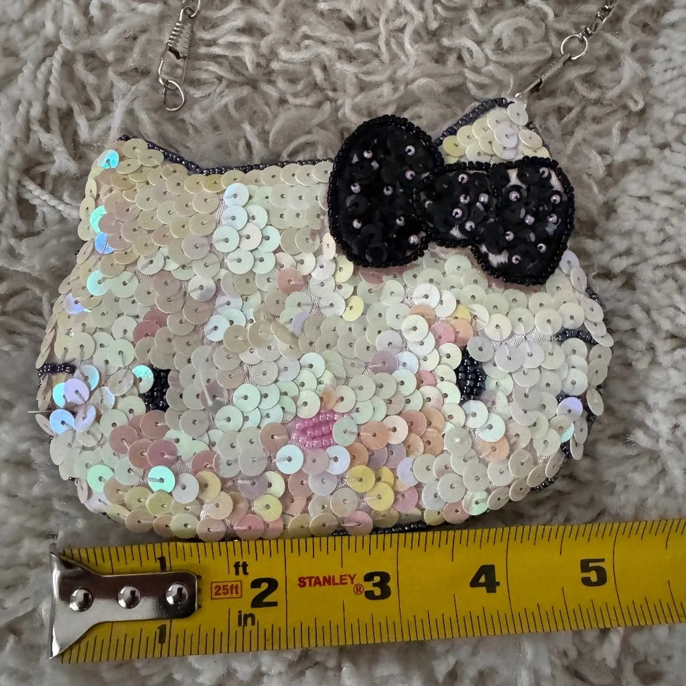 rare Sequined Hello Kitty coin purse - Picture 3 of 5